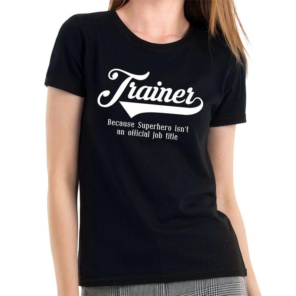 Trainer Superhero Hero Gym Fitness Bodybuilding Women Girlie T-Shirt