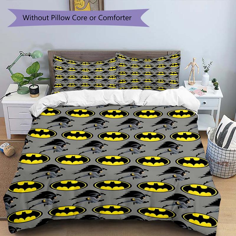 3pcs Duvet Cover Set (1*Duvet Cover + 2*Pillowcase, Without Core),Superheroes Print Bedding Set, Bedroom Decor, All‑Season, Birthday Gift