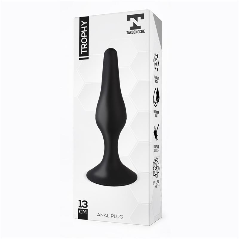 Trophy Anal Plug 13 Cm Silicone Black