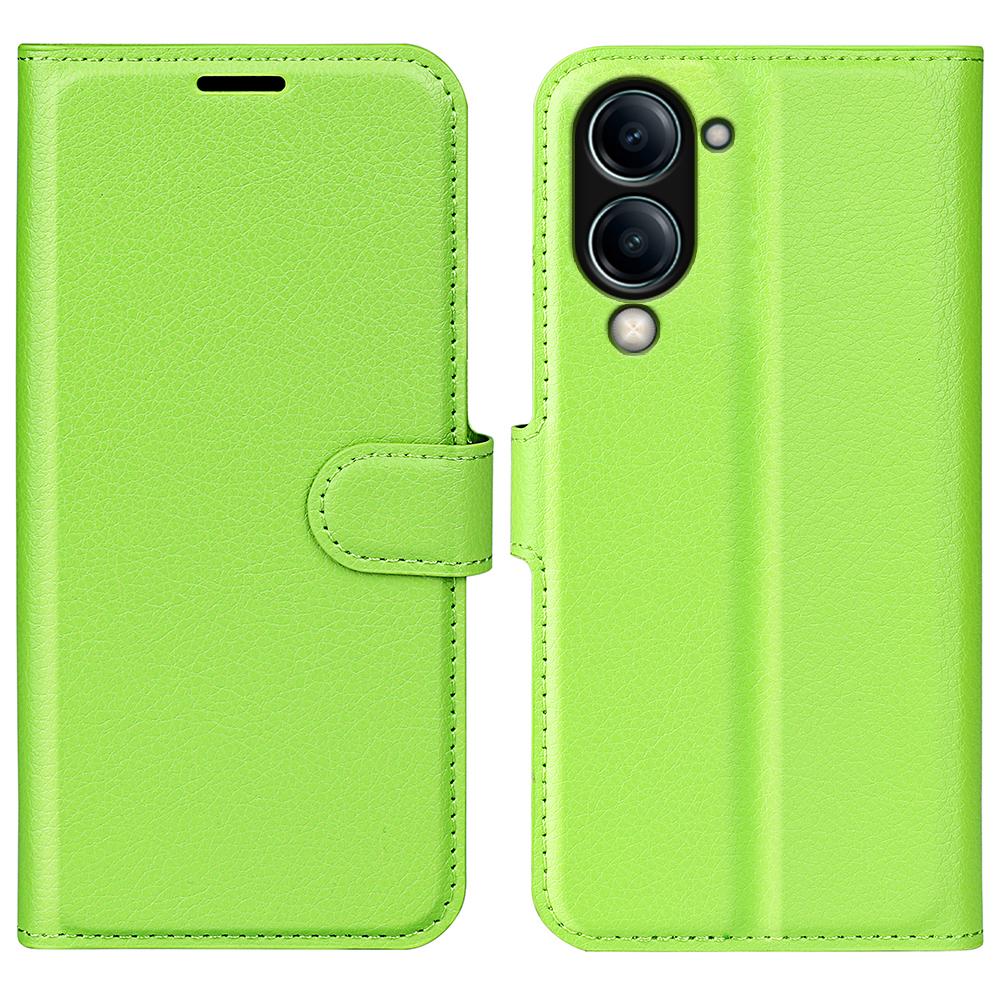 For vivo Y04 4G Case Litchi Texture Shockproof Leather Wallet Phone Cover