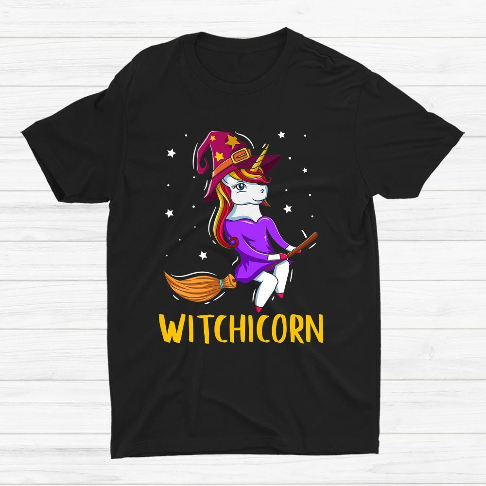 Witchicorn Flying Broom Halloween T-shirt