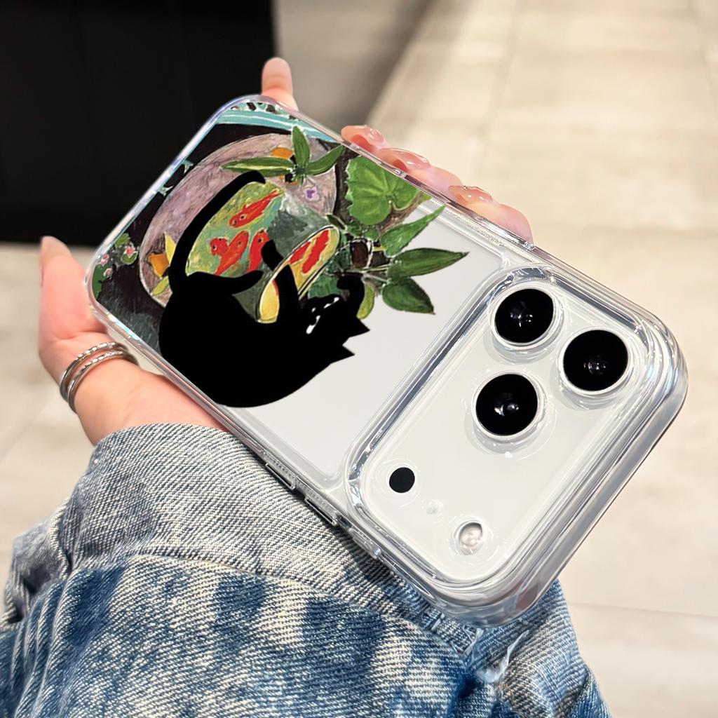 Cool Cat Transparent Case For iPhone 16 Pro 15 14 13 12 11 17 Pro Max 7 8 Plus XS 16E Silicone Shockproof Clear Soft Cases Cover
