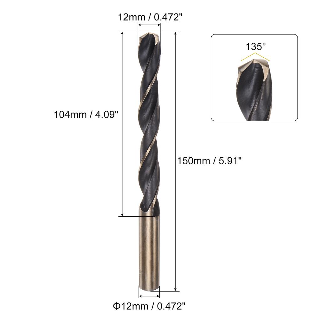 2pcs High Speed Steel Twist Jobber Drill Bit 7/8/9/10/11/12/13mm Titanium Nitride Coated M2 for Handheld Drills Drilling Machine