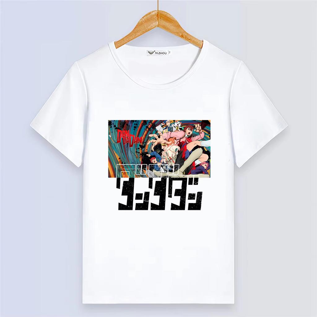 Anime DAN DA DAN Print Summer Harajuku Style Cartoon Short Sleeve Cute Girl Cosplay Loose Top Couple Outfit Women And Men Comfortable T-Shirt