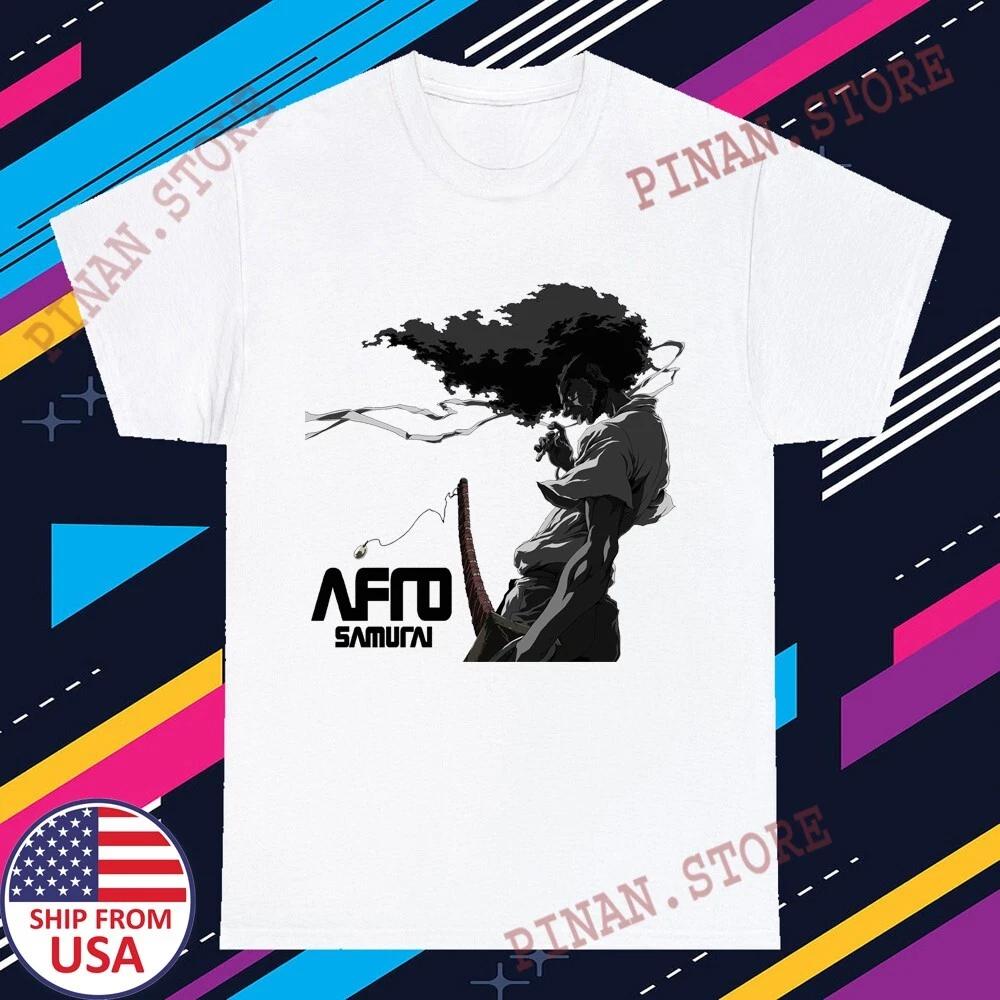 Afro Samurai Cartoon Men s White Size S-5XL 4XL