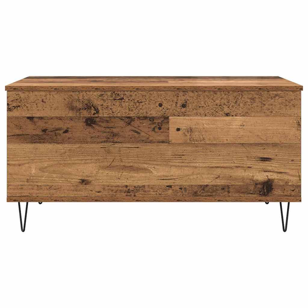Industrial Style Coffee Table Reclaimed Wood Look 90 x 44.5 x 45 cm Engineered Wood