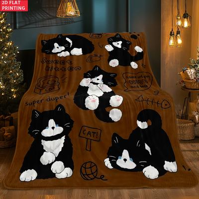 Animal Flannel Thin Blanket Custom Blanket Picnic Bed Sofa Blankets Family Bedroom Children's Room Napping Blankets Fluffy