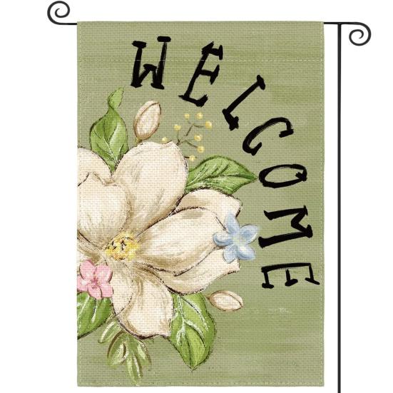 Double-Sided Garden Flag for Porch 12x18 Inch Fade-Resistant Spring Floral Butterfly Print Decorative Flag for Outdoor Yard Patio Mailbox Seasonal