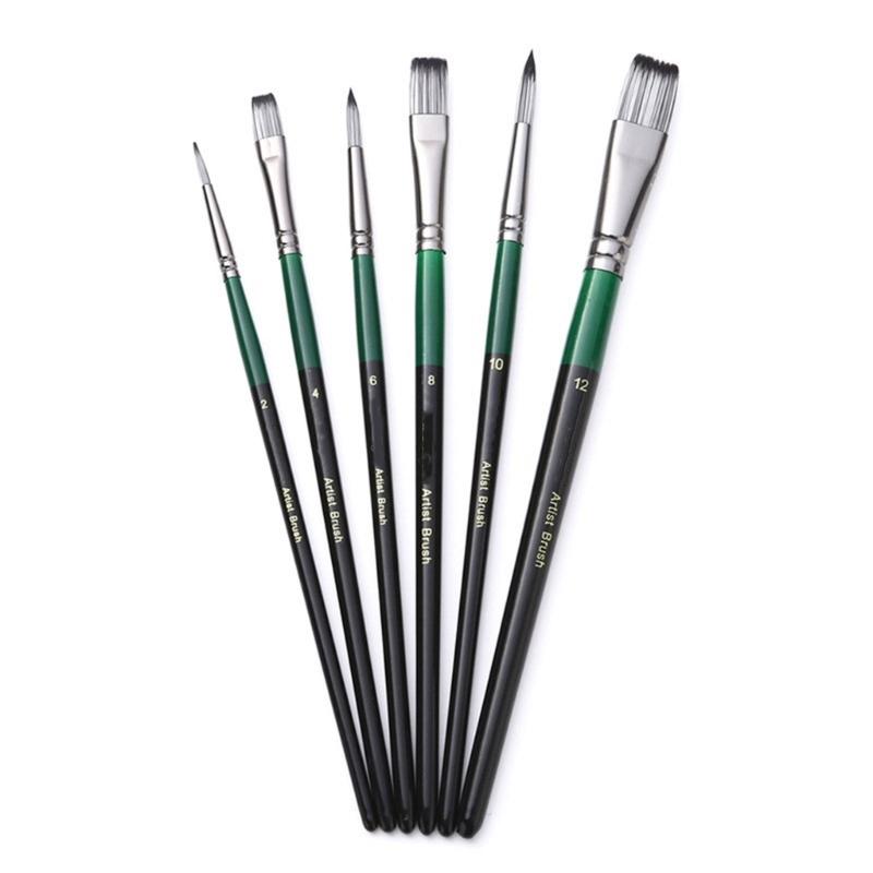 

6 Pcs Acrylic Paint Brushes Gouaches Paint Brushes Nylon Hair Artist Painting Brushes for Watercolor Oil Painting Drawin 1