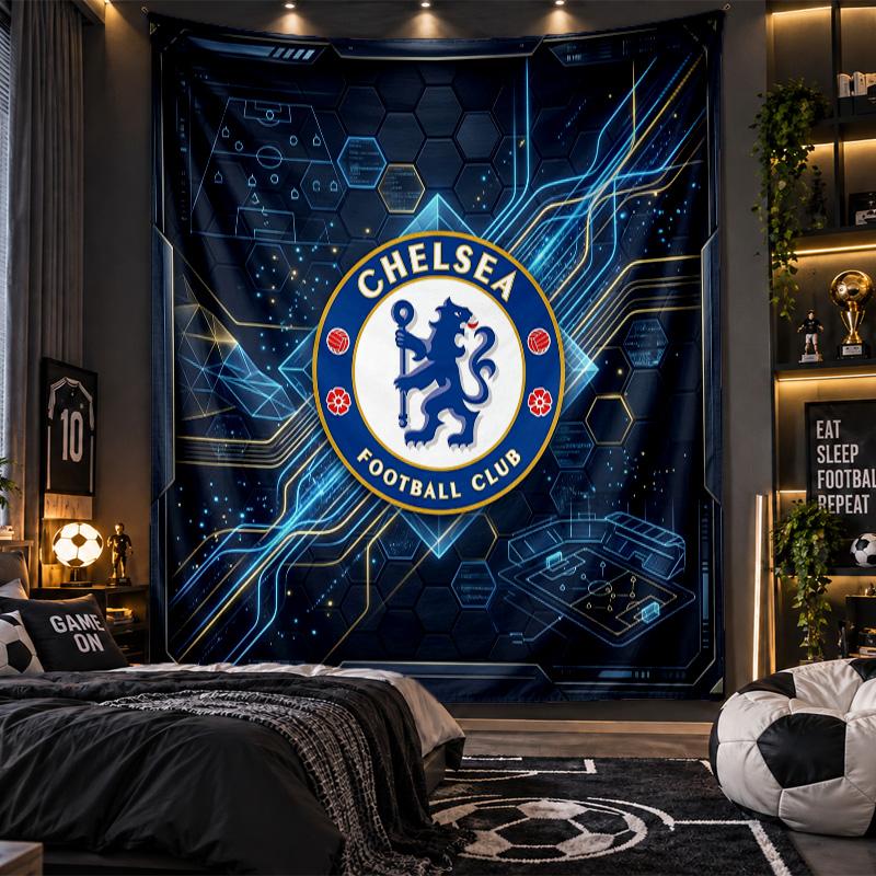 Arazzo da Appendere alla Parete Stampa Chelsea FC Tessuto per Soggiorno Camera da Letto Decorazione per la Casa