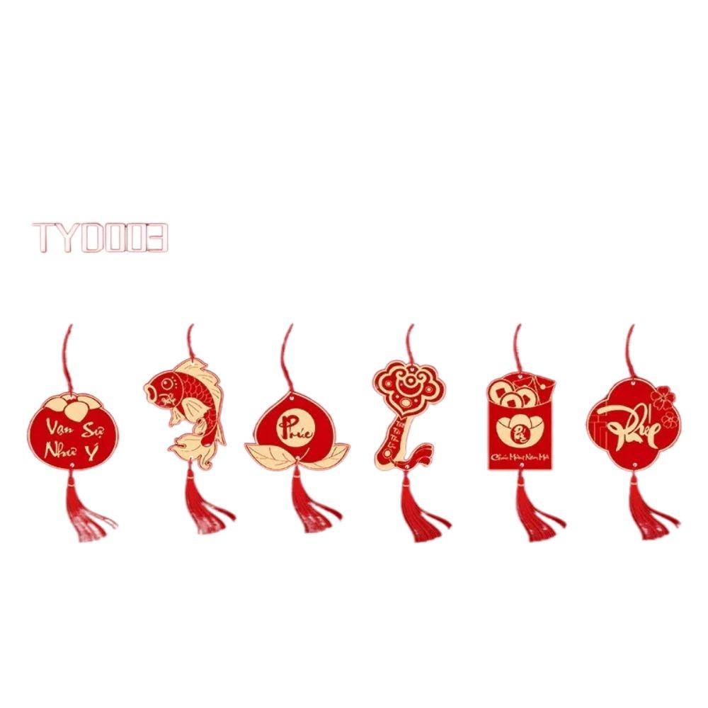 

6 шт./набор Подвесные Подвески Бонсай на Удачу Удачи Новогодние Украшения Лунный Новый год 3