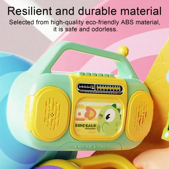 Dětské multifunkční rádiové hračky s hudbou, světlem, nahráváním, 6 anglických písniček, pro batolata, chlapce, dívky, kreslené žirafy, dinosauři, rádiové vzdělávací hračky