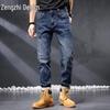 Zengzhi Herren Lockere Gerade Passform Business Casual Jeans
