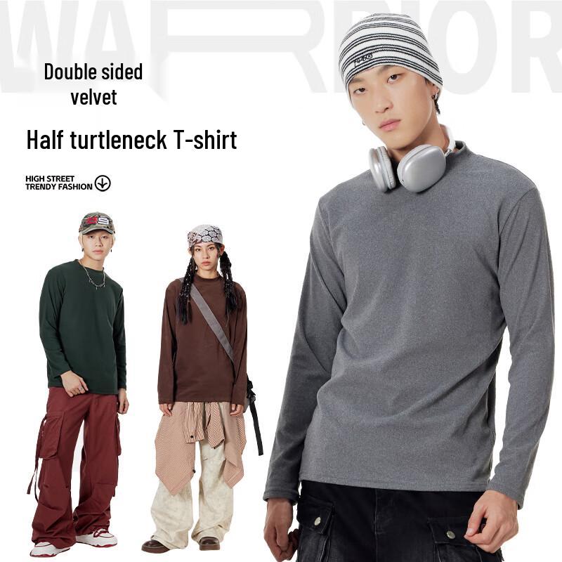 JEANSWEST LIFE Men's Thermal Mock Neck T-Shirt