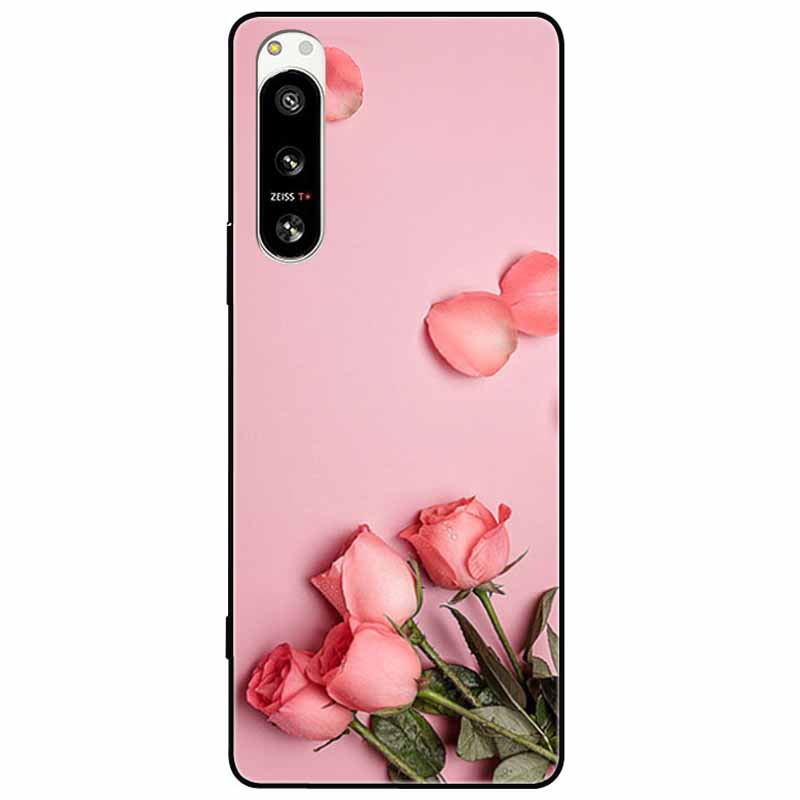 For Sony Xperia 5 IV / 1 IV Case 10IV Soft Silicone Flower Phone Back Cases For Sony Xperia 10 IV V Cover 5IV TPU Bumpers 10V