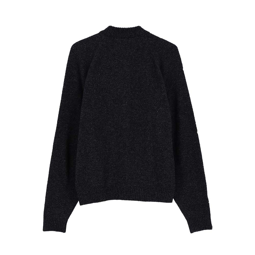 AFTERMATH Tweed Knit Full Zip Black