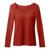 Women's Solid Color Seamless Long Sleeved Thermal Underwear Top