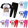 Kpop Demon Hunters Saja Jongens Patroon Kinder Katoenen Pyjamaset Met Cartoon Patroon Voor Zomer En Lente Nachtkleding