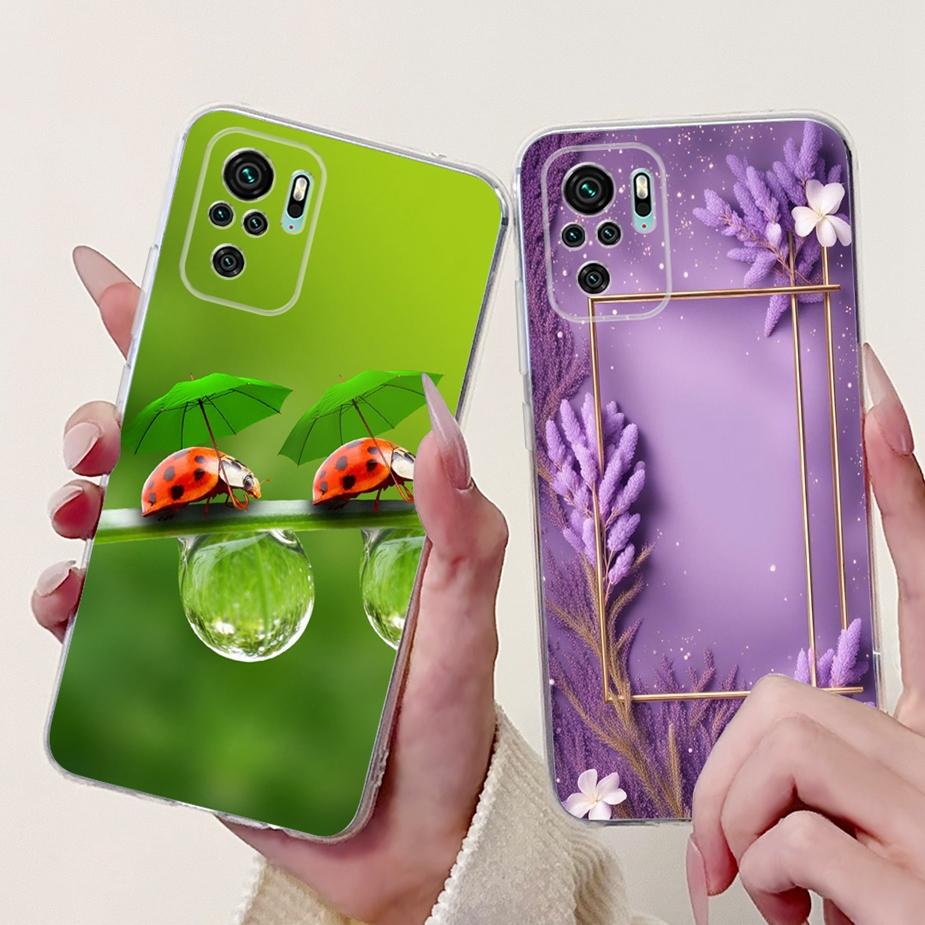 For Xiaomi Redmi Note 10 4G Case Note 10S Cute Cat Luxury Painted Cover Soft Silicone Phone Case For Redmi Note 10 Pro Max Shell