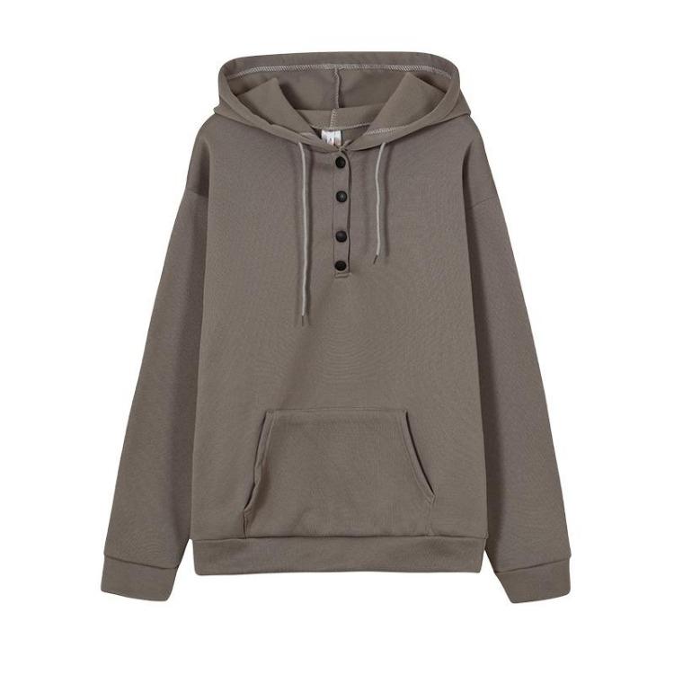 Women Casual Loose Fit Hooded Drawstring Long Sleeve Pocket Sweatshirt Hoodie