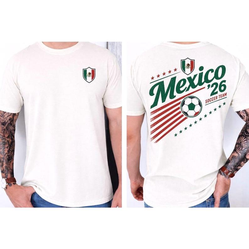 Mexico Soccer World Cup 2026 Shirt Mexico National Team Tee  Hip Hop Streetwear Oversized Tshirt Short Sleeve Casual Clothing