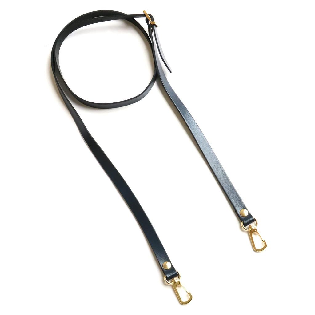 Nippon Chuko Genuine Leather Shoulder Gold Narrow Navy Craft Bag Shoulder Strap Strap, Water-Repellent, Hardware, Width, 12mm, Blue, KT60-G-N,