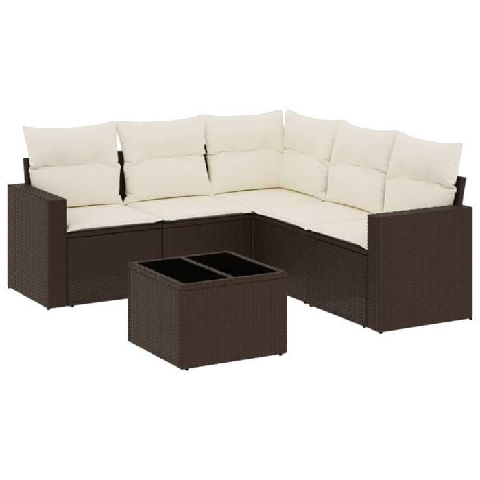 VidaXL Salon de Jardin avec Coussins 6 pcs, Canapés avec Pieds Réglables, Ensemble de Meubles d'Extérieur Patio Terrasse, 3251300