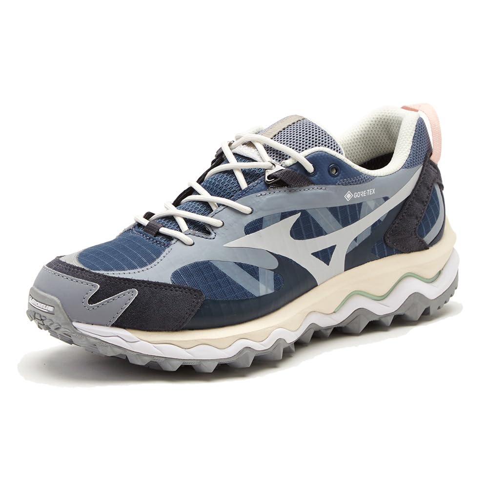 Mizuno Wave Mujin TL GTX Casual Navy Gray Sports Sneakers for Everyday Wear X Size and Shoes, (D1GA221707), Waterproof, (Navy Gray, 23.0, Men's