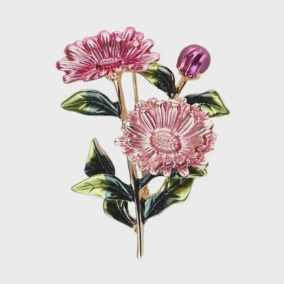 Lanhao Korean Fashion Cartoon Enamel Flower Brooch for Women's Clothing Accessories
