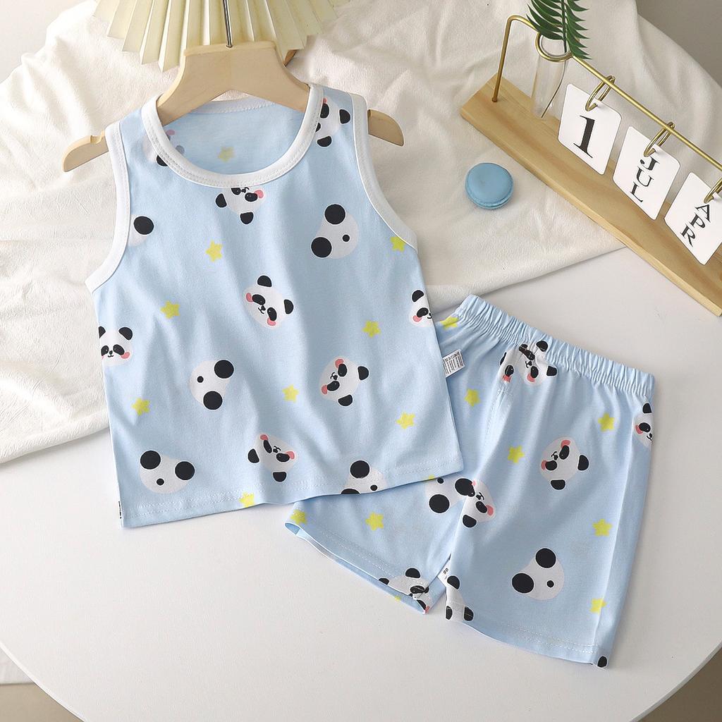 Children's Vest Set Boys' Shorts Summer Cotton New Baby Clothes Girls' Summer Clothes Summer Clothes Children's Clothes