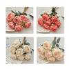 7PCS/Bundle 7 Head Rose Artificial Flower Silk Petals Faux Flower  Desktop Ornament