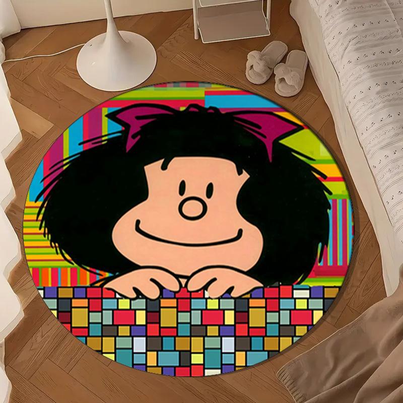 Colorful Mafa-lda Portrait Round Rug for Livingroom,Bedroom, Palyroom, Chair Rug, Area Rug, Circle Carpet, Large Size Fan Christmas Gift
