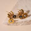Vintage Zircon Heart Saturn Silver Earrings: Stylish, High-End European and American Design for Women.