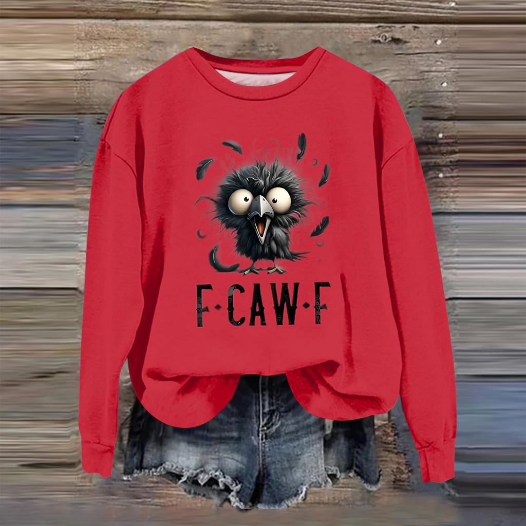 Women's Fashion Casual Long Sleeve Loose  Printed Sweatshirt