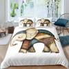 Kids Elephant Bedding Set King/Queen Size Cartoon Cute Animal Duvet Cover for Girls Boys Lovely Wildlife Polyester Quilt Cover