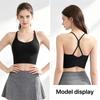 Women Stylish Cross Back Yoga Tank Top with One-piece Chest Pads, Elastic Comfort Workout Bra, Light Support Activewear for Sports and Outdoor