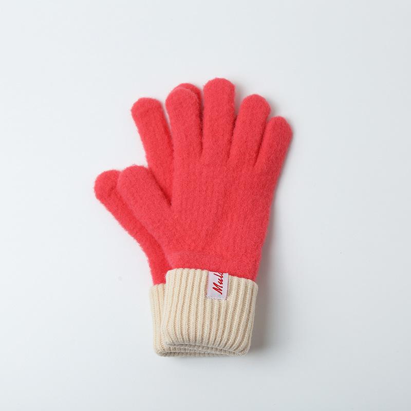 

Color matching knitted open-finger gloves can be used for students to drive cold-proof warm gloves One size fits all