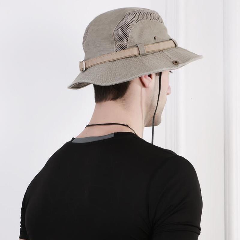 Waterproof Bucket Hat Summer Men Women Hat Outdoor UV Protection Wide Brim Panama Safari Hunting Hiking Fishing Sun Hat