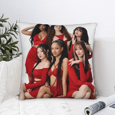 New Kpop Girls Katseyes Pillow Cover Comfy Cushion Cover Vintage Pillow Case For Sofa Car Home Decor