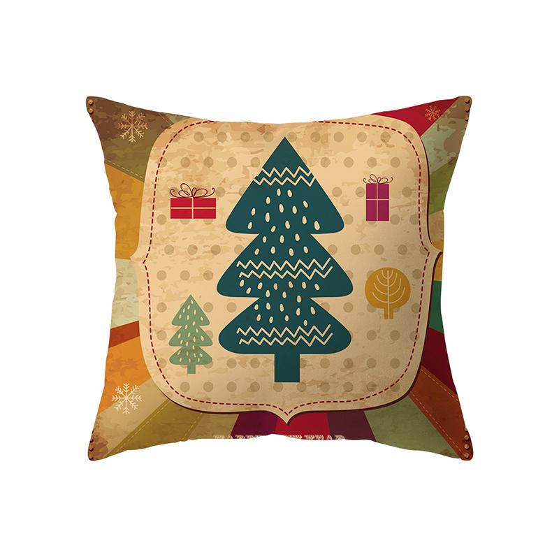 Merry Christmas Cute Santa Claus Print Pattern Cushion Cover Home Living Room Sofa Decoration Square Pillow Pillow Cover
