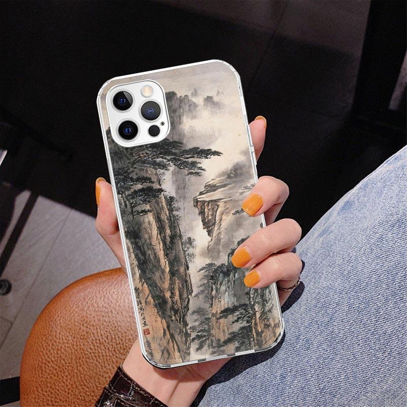 Chinese Style ink Painting Art Phnoe Case for Iphone 17 Air 16 16E 11 12 13 Mini 14 Plus 15 Pro Max 7 8 + SE 2020 Phone Cover Co