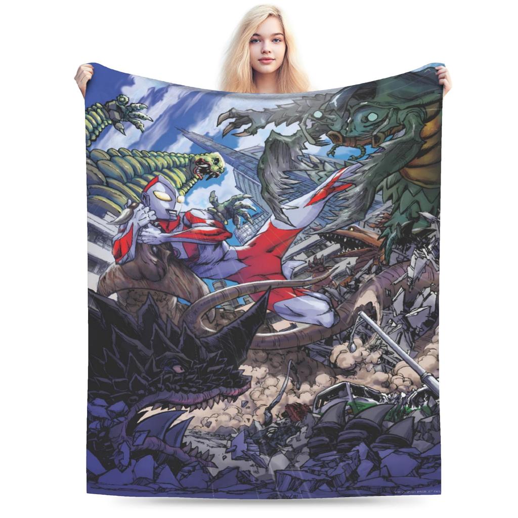 ULTRAMAN Plush Blanket Children Flannel Throw Blanket For Couch Chair Soft Design Quality Bedspread Gift