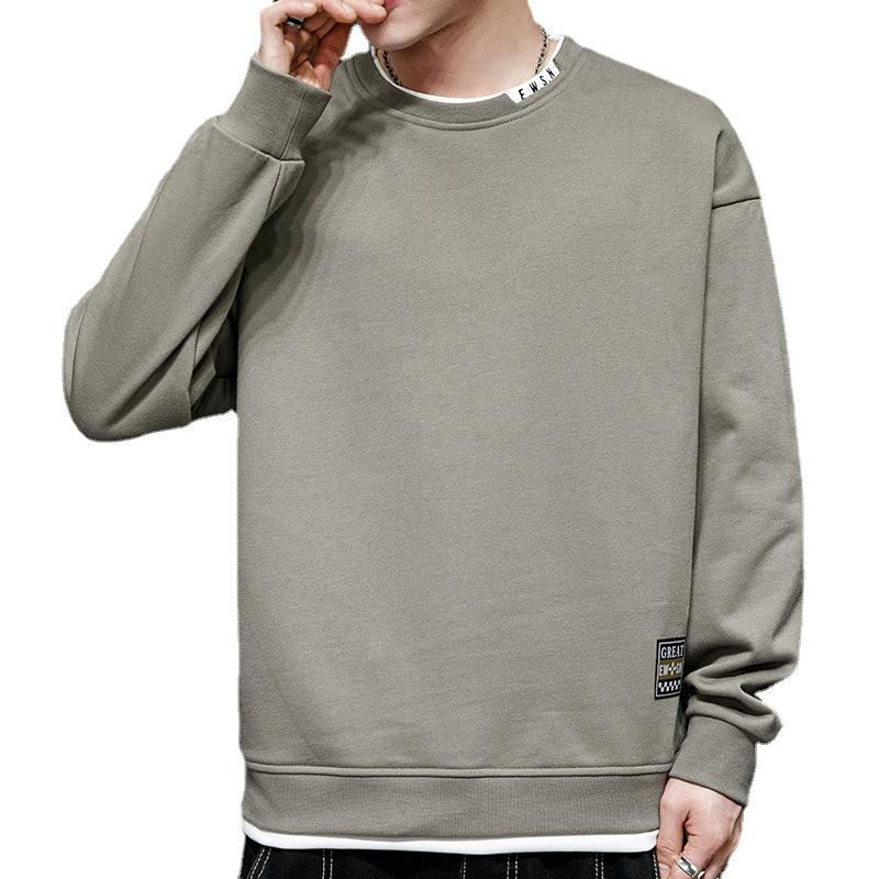 Spring And Autumn Tide Brand Crew Neck Sweater Men'S New Long-Sleeved Student Top Bottoming Shirt Pullover Casual Loose Sweater Men