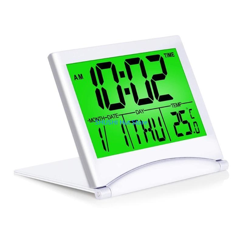 

Digital Travel Alarm Clock for Home Bedroom Traveling Folding Alarm Clocks D57B зелений