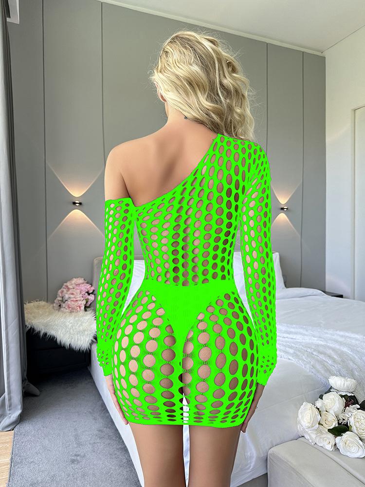 Hip Skirt Sexy Underwear Long Sleeves Sexy Hollow Mesh Skirt