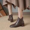 Retro pointed thick heel short boots for women, new English style and plush warm Chelsea boots for autumn and winter 2024