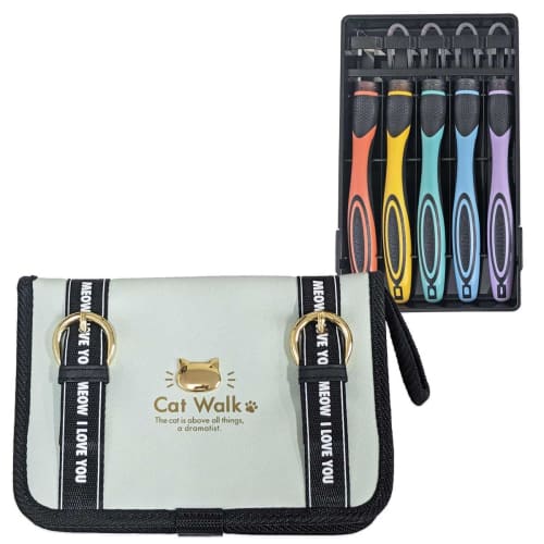 Carving Knife Set (Catwalk Right-Handed 2-Way Grip Carving Knife with Safety Guard, Yoshiharu Cutlery, Elementary School Girls, Stylish)