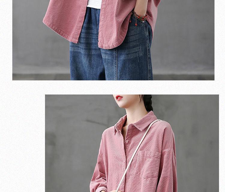 Women's Retro Corduroy Long-Sleeve Casual Shirt - Spring 2026