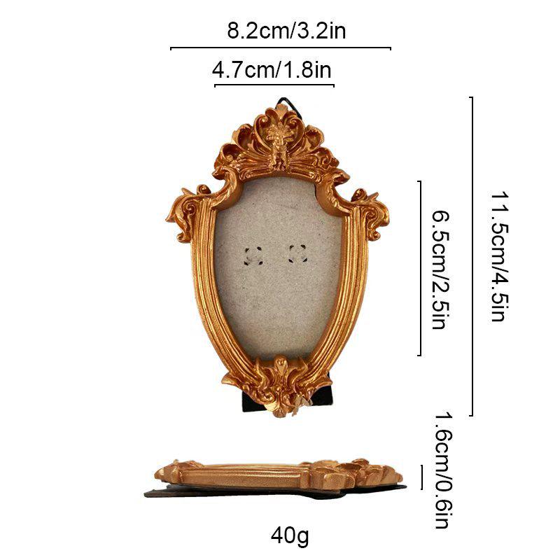 Victoria-Style Retro Resin Photo Frame Ornament - Light Luxury Badge Display Stand for Photo Props