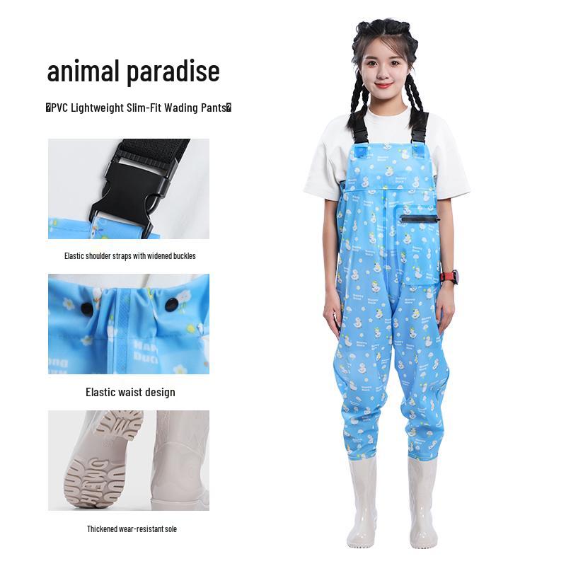 Women's Waterproof Wading Pants and Shoes - One-Piece Gold Suit, Small